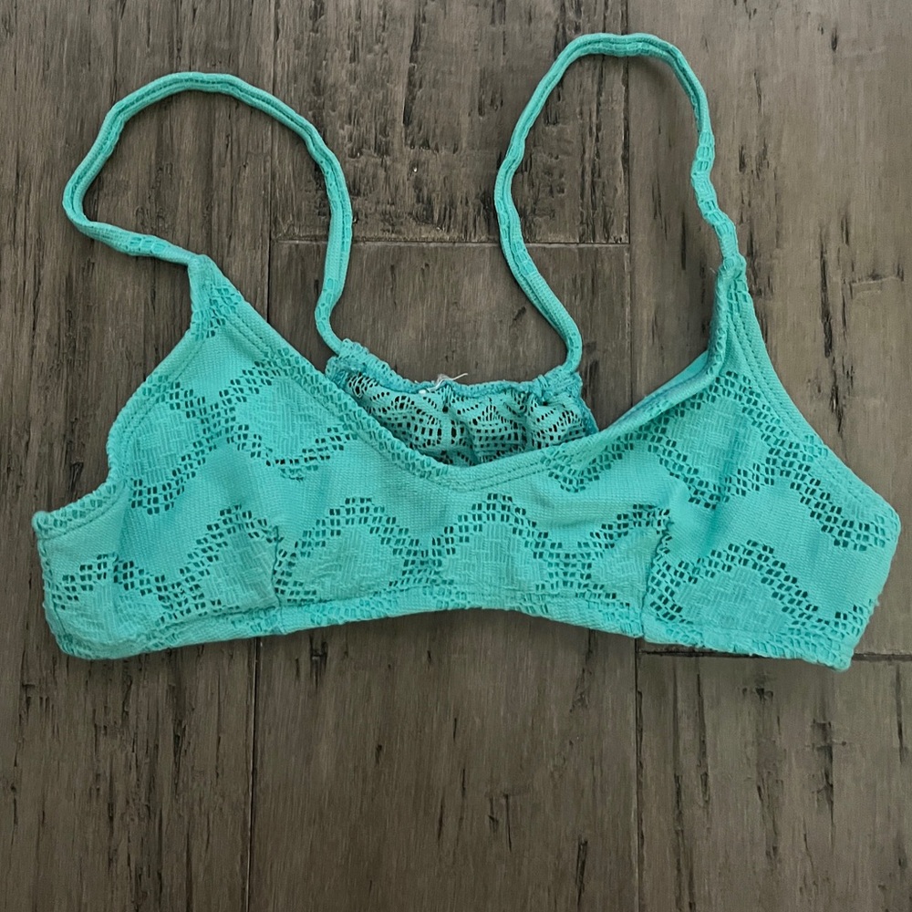 Roxy Teal Lace Bikini Top Size Small